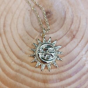 Mandala gold plated "sun and moon"